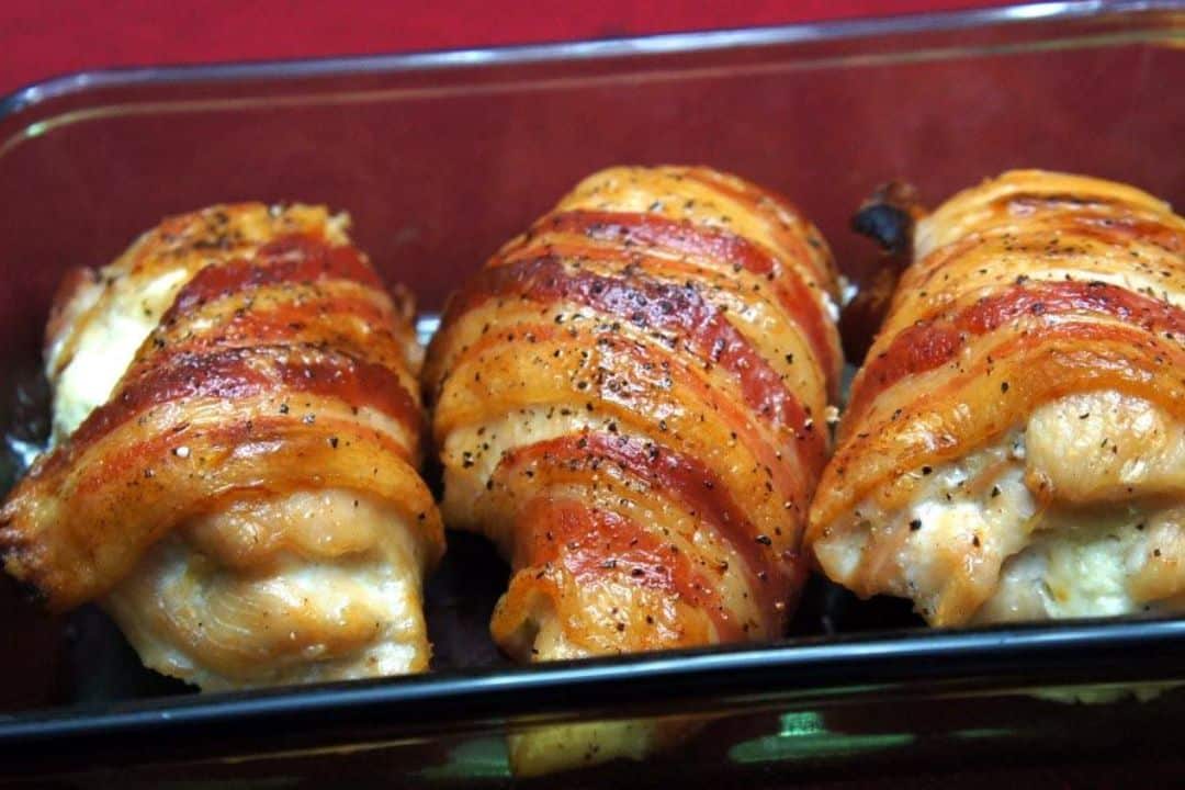 Bacon Wrapped Cream Cheese Stuffed Chicken Breast Recipe