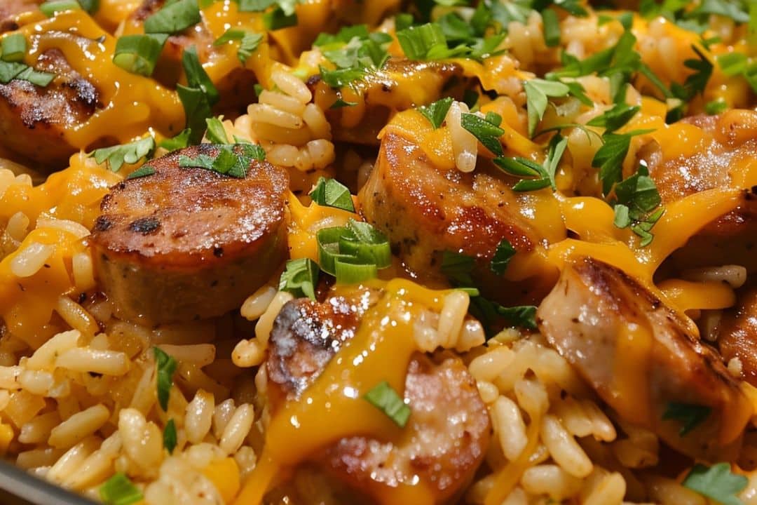 Cheesy Sausage and Rice