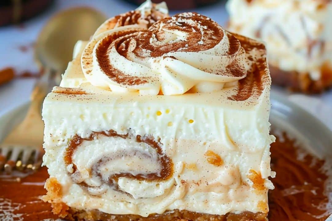 Cinnamon Roll Cheesecake with Cream Cheese Frosting Recipe