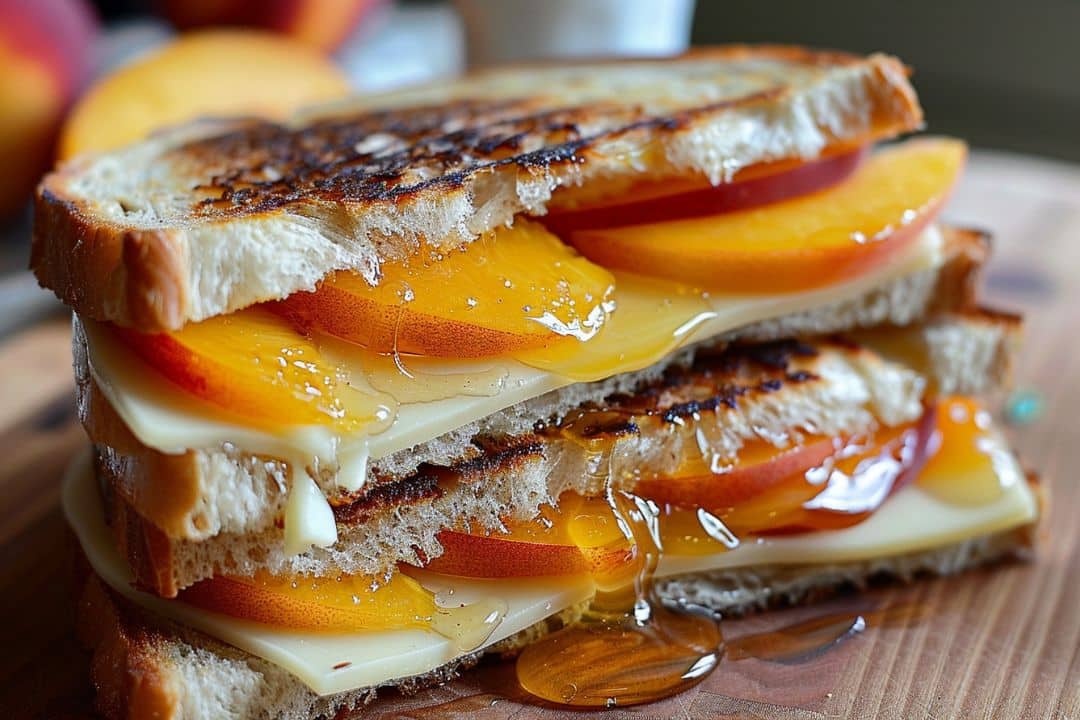  Honey Peach White Cheddar Grilled Cheese Recipe