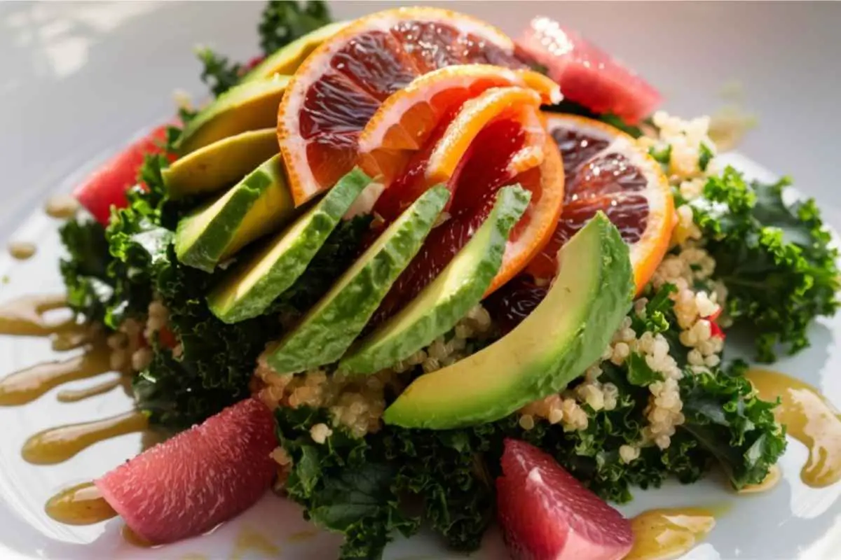 Blood Orange Avocado Quinoa & Kale Salad