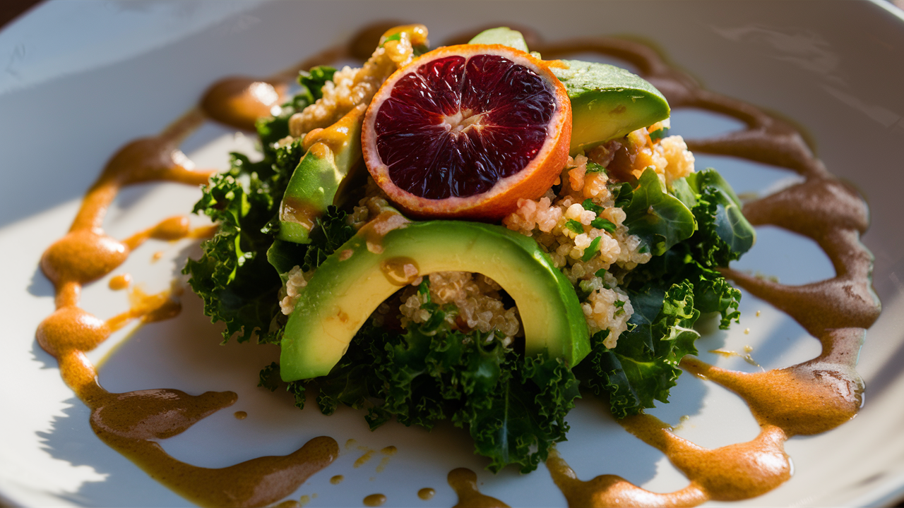 Blood Orange Avocado Quinoa & Kale Salad