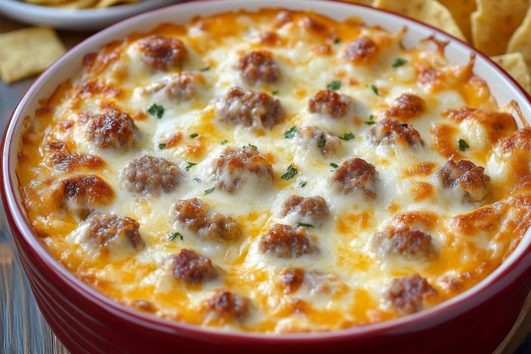 Hot Sausage Beer Cheese Dip