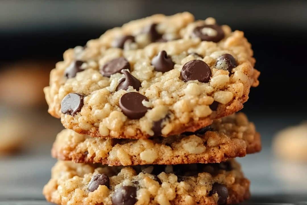 These Rice Krispie Chocolate Chip Cookies are a fun twist on the classic chocolate chip cookie. The addition of Rice Krispies gives them an extra crunch, while the oats add texture, making these cookies a delightful treat!