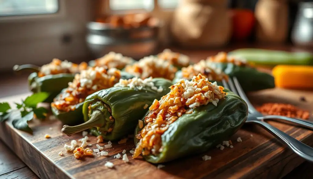 cooking methods for stuffed poblano peppers