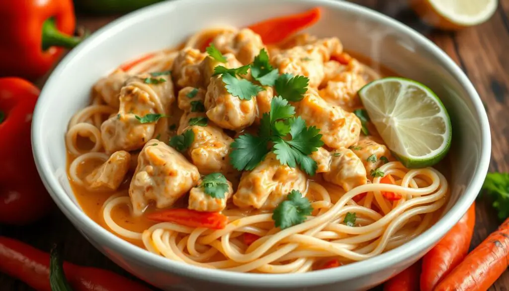 Creamy Peanut-Lime Chicken With Noodles