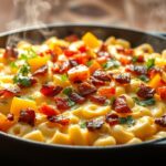 One Pan Breakfast Skillet Mac and Cheese