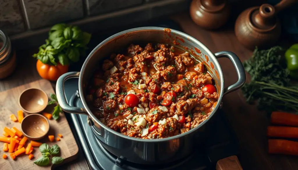 meat sauce preparation