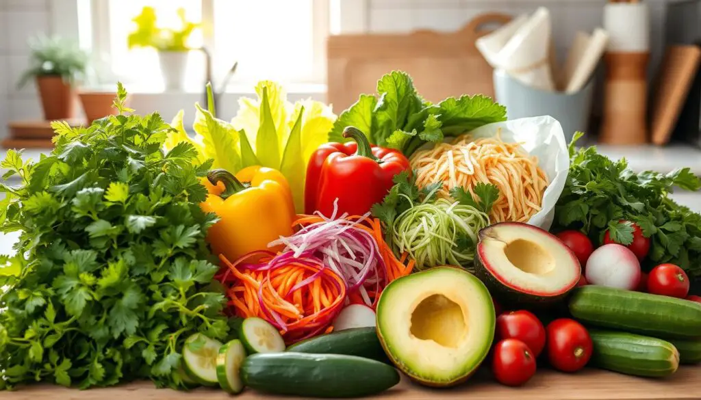 seasonal produce for summer roll bowls