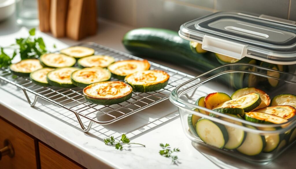 storing zucchini slice