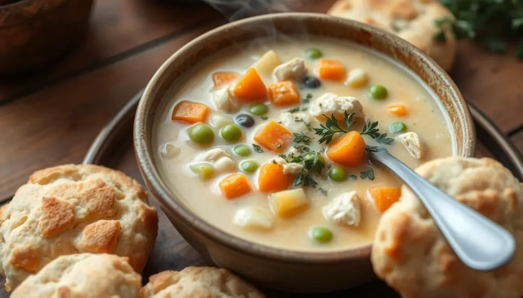 vegetarian Chicken Pot Pie soup