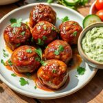 Spicy Lamb Meatballs with Green Goddess Dip