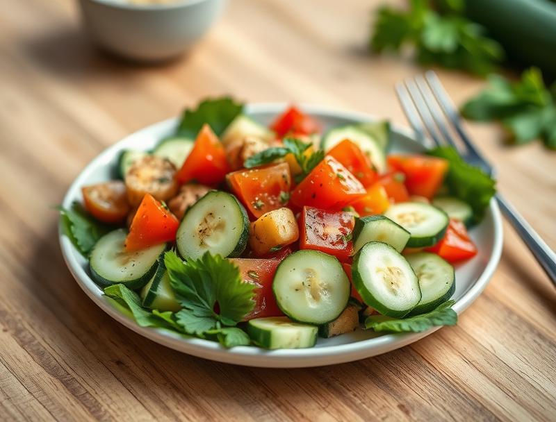 Fresh Cucumber Quick Savory Tomato Salad